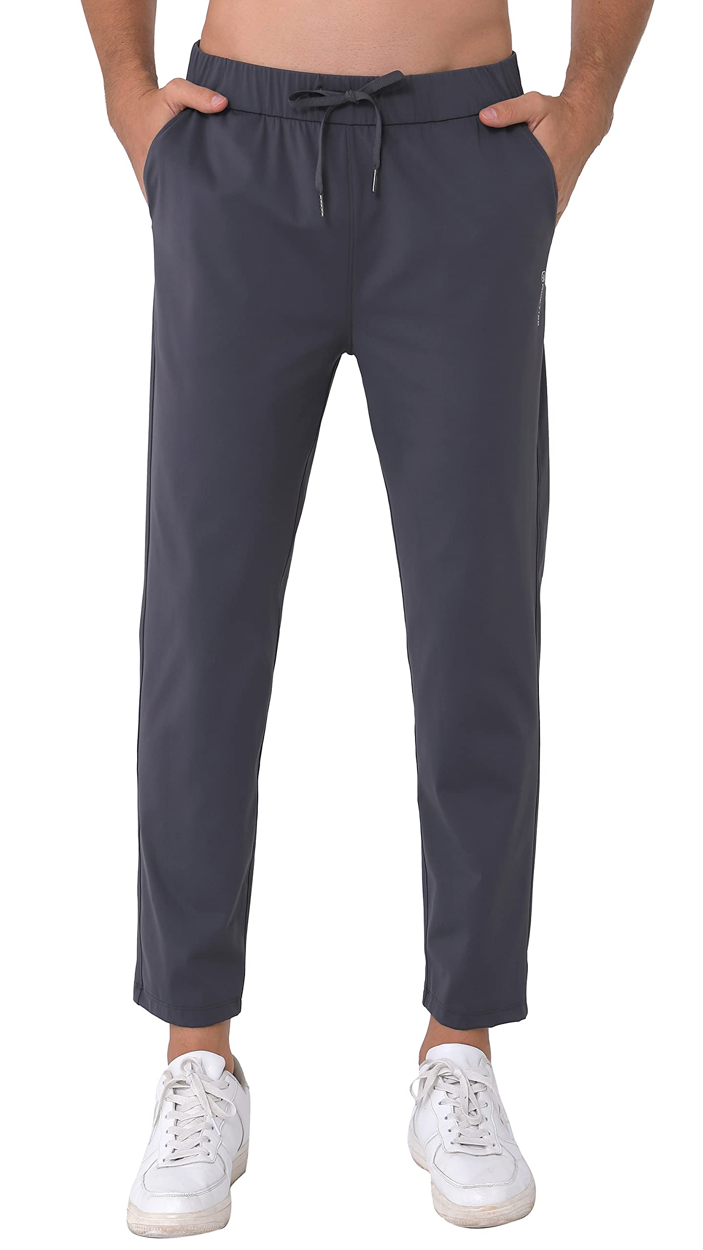 Mens Stretch Travel Pants 27" Inseam Quick Dry Light Weight Sweatpants Workout Casual Joggers with Pockets